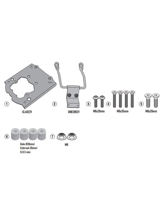 Kit rack à bagages GIVI SR9054 Monokey/Monolock Comptoir,Royal Enfield Himalayan - 1 Kit rack à bagages GIVI SR9054 Monokey/Monolock Comptoir,Royal Enfield Himalayan - 1