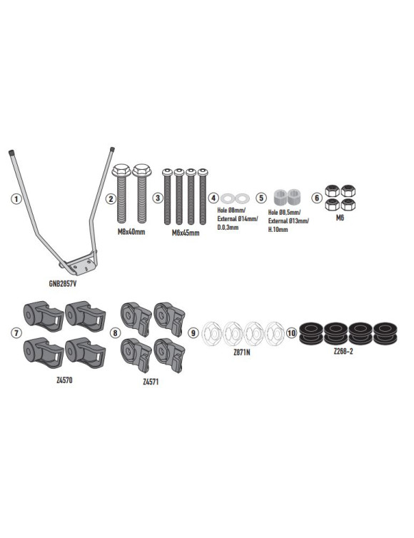 GIVI A5618A Anhänge Kit Windschutzscheibe D1181ST,PIAGGIO 1(ab 2021) - 1