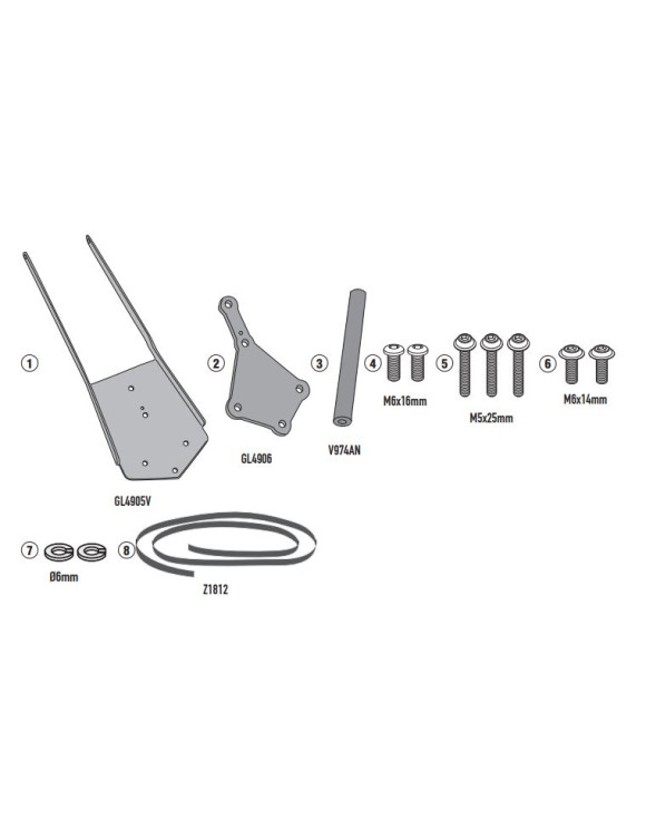 Befestigungssatz, Windschutzscheiben-Querstange FB2159 für Yamaha Tracer 9 / 9 GT Smartphone-GPS-Halterung - 1 Befestigungssatz, Windschutzscheiben-Querstange FB2159 für Yamaha Tracer 9 / 9 GT Smartphone-GPS-Halterung - 1