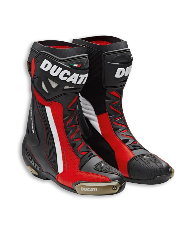 Original Ducati Corse V5 Air Motorcycle Racing Boots Black/Red 9810709 - 1