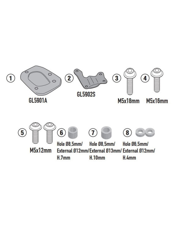 Estensione Cavalletto Laterale Givi ES8208 per MOTO GUZZI Stelvio 1000 - 1