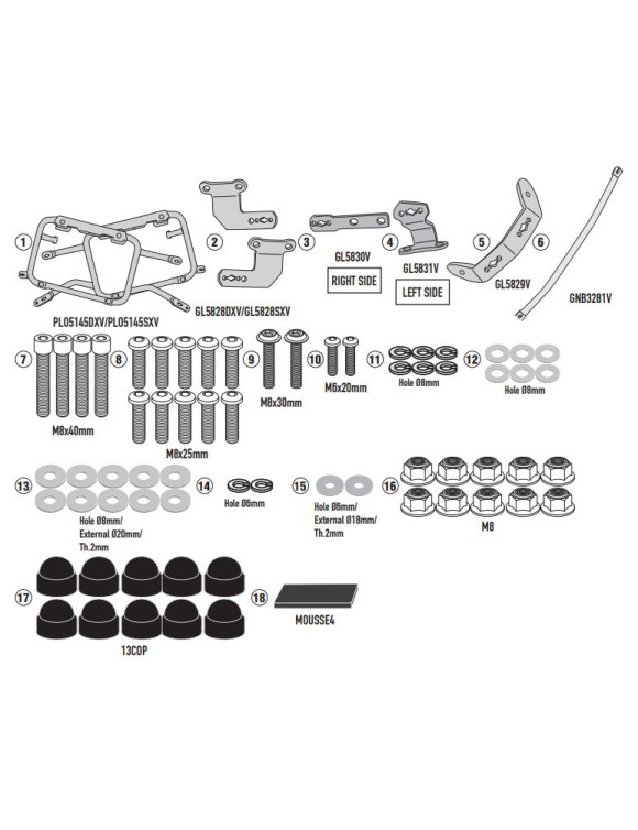 Givi PLO5145CAM Support de valises pour valises latérales "Trekker Outback" BMW F 900 GS - 1