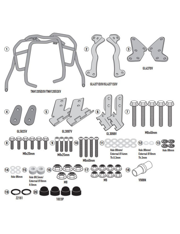 Upper Tubular Engine Guard, Black, Givi TNH1205 for HONDA CRF1100L Africa Twin Adventure Sports - 1