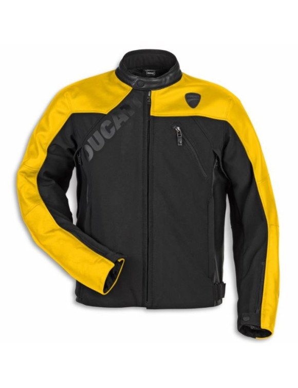 Veste de moto originale Ducati Logo C1 pour hommes, noir/jaune 9810899 - 1