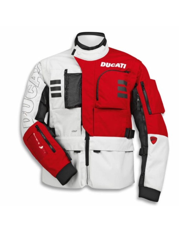 Chaqueta de moto hombre original Ducati Explorer Blanca/Roja98108819 - 1