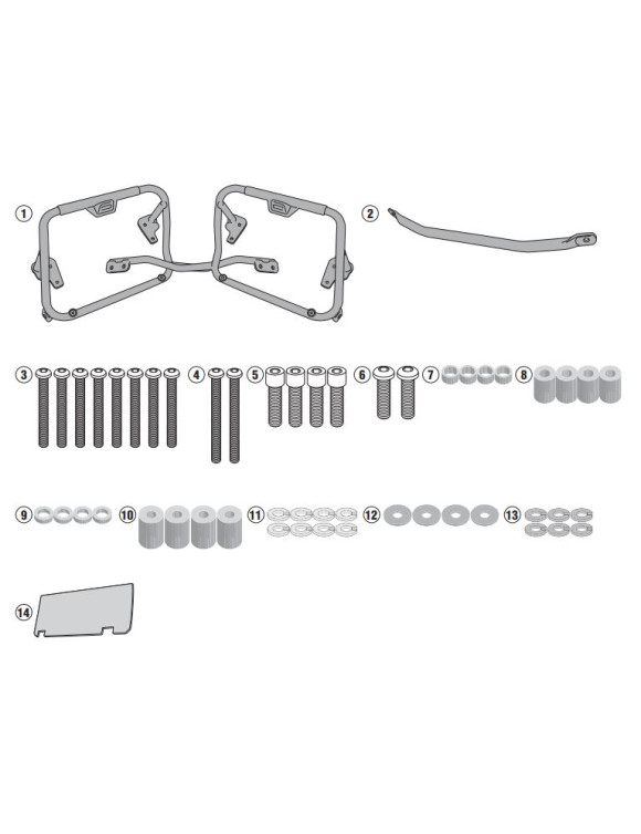 Givi PLX3112 Kit de support de valise pour valises Monokey V35 / V37, SUZUKI DL 650 V-Strom - 1