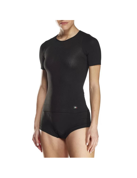 Maglia Intimo Tecnico Maniche Corte da Donna Sixs 4 Stagioni Black F-TS1 - 2 Maglia Intimo Tecnico Maniche Corte da Donna Sixs 4 Stagioni Black F-TS1 - 2