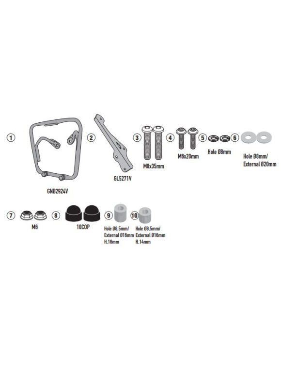 GIVI tmt8714 subframe kit for left side bag mt501s, Leoncino 800 - 1