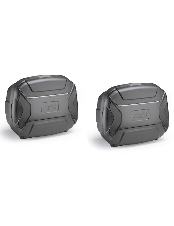 Pair of Monokey Suitcases "Trekker Lite" 35+35L for Motorcycles, Black - Givi TRK35BBPACK2 - 1