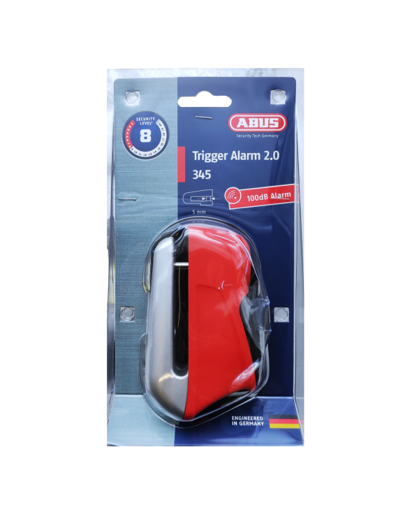 Compact Disc Lock with 100db Anti-Theft, 5mm Pin, Red - ABUS Trigger Alarm 345 - 1