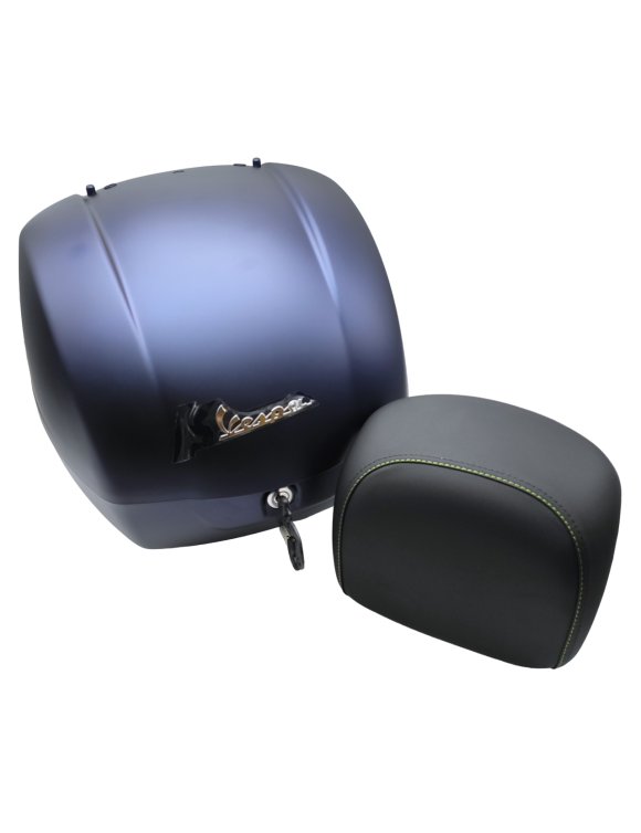 Maleta superior de 36 litros, azul mate, con respaldo, CM273385, Vespa GTS 125-300 - 3 Maleta superior de 36 litros, azul mate, con respaldo, CM273385, Vespa GTS 125-300 - 3