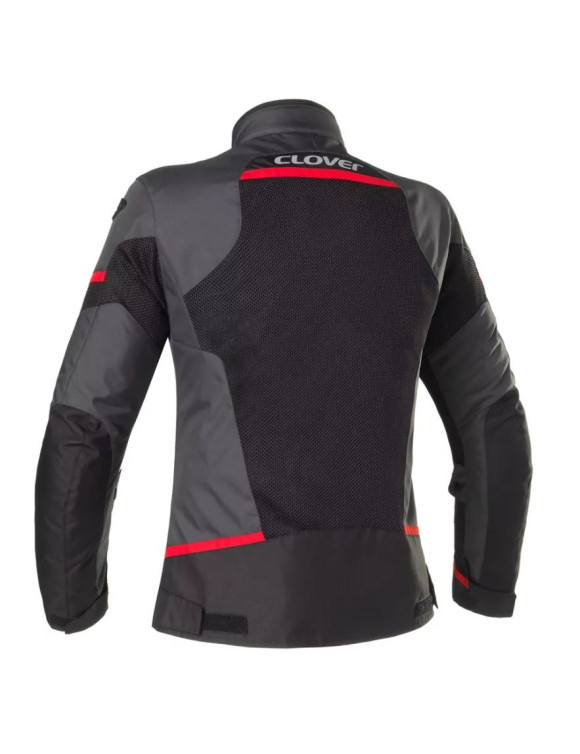 Clover Airjet-5 Graphit/Rot Sommersport-Motorradjacke für Herren 1782-GRA/R - 2