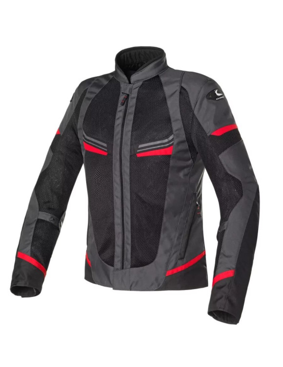 Clover Airjet-5 Graphit/Rot Sommersport-Motorradjacke für Herren 1782-GRA/R - 1