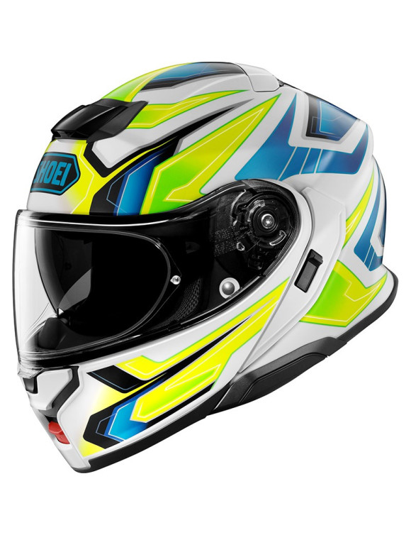 Shoei Neotec 3 Anthem TC-3 White/Yellow/Blue Glossy Modular Motorcycle Helmet 1207106 - 1