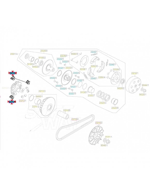 junto tapones polea 22132-khe7-305 kymco b w/xciting/personas/g-dink/agility - 3