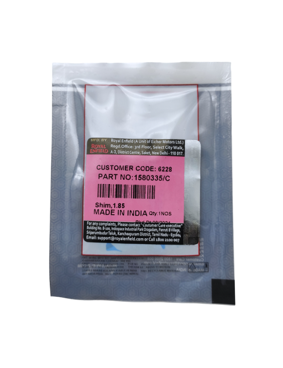 Valve Adjustment Pads 1.85 Cylinder Head 1580335/C HIMALAYAN 450 E5 MY24 - 1