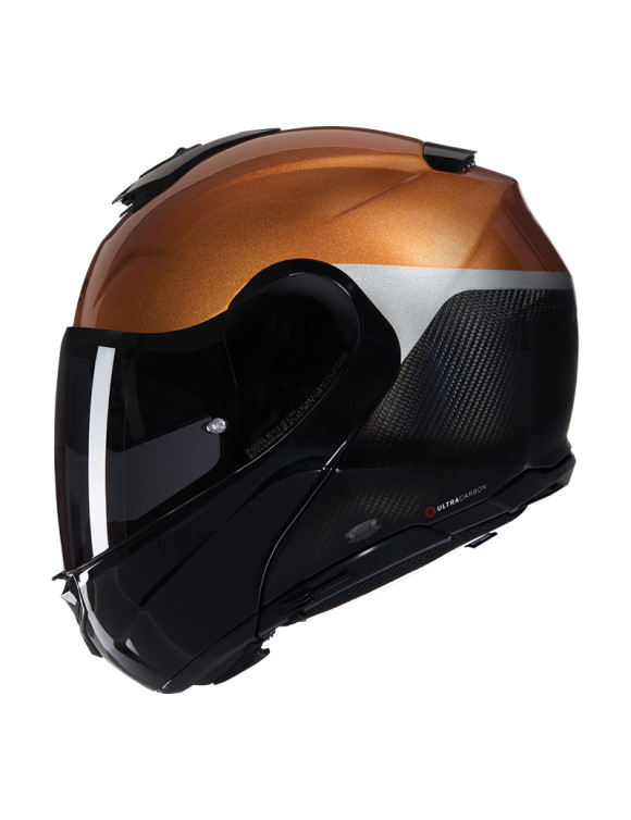 Nolan X-1005 Ultra Carbon Modular Motorcycle Helmet Special Painting 343 Black/Glossy Ocher - 2