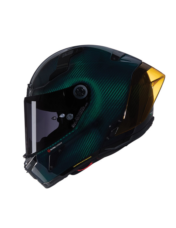 X-Lite X-804 RS Ultra Carbon Liquid Full Face Motorcycle Helmet 327 Black/Green Glossy X84000845327