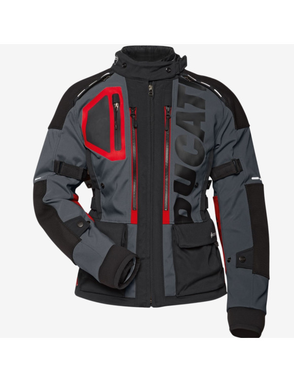 Blouson moto d'origine Ducati Strada C5 noir/rouge pour femme 9810755 - 1