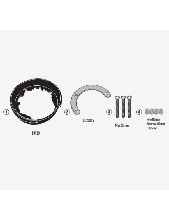 Givi BF84 Flange Kit for TANKLOCK/ED Tank Bags, BMW R 1300 GS - 1