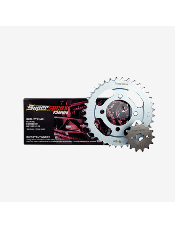 Kit Catena Corona e Pignone S-AC 14-46-428-122-C per Brixton 125cc Cromwell/Haycroft/Sunray/Rayburn/Felsberg - 1