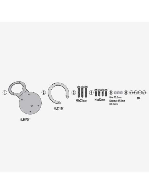 Givi BF92 Flange Kit for Tanklock/ED Tank Bags, RE Himalayan 450 - 1