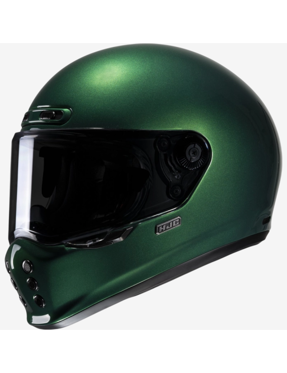 HJC V10 Deep Green Glänzender Integral-Motorradhelm 104037 - 1
