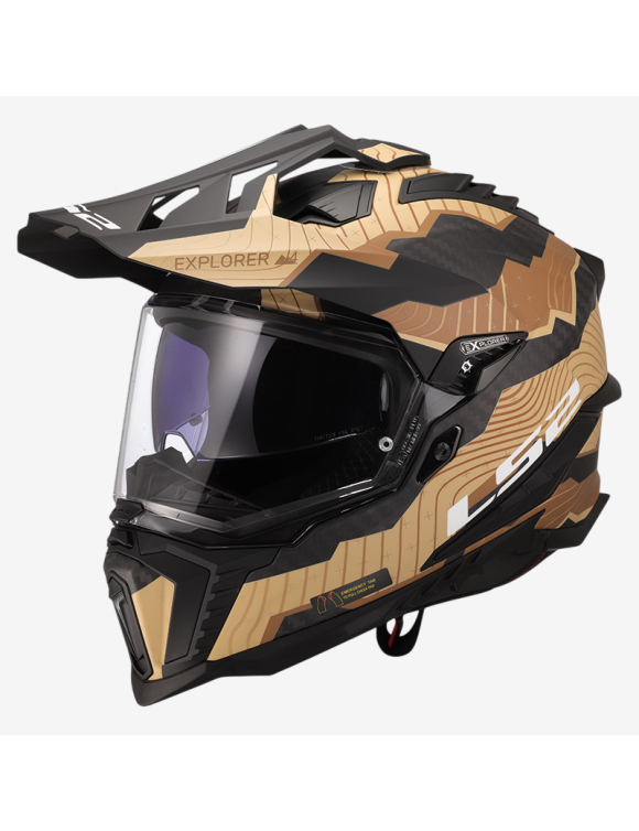 LS2 MX701 Explorer Carbon Trick Braun Matt Integralhelm 467016517 - 1