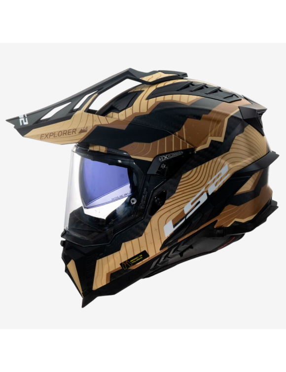 LS2 MX701 Explorer Carbon Trick Braun Matt Integralhelm 467016517 - 2