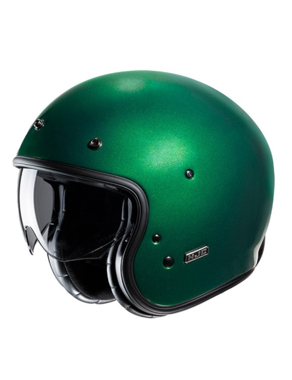 HJC V31 English Green Glossy Jet Motorcycle Helmet 165537