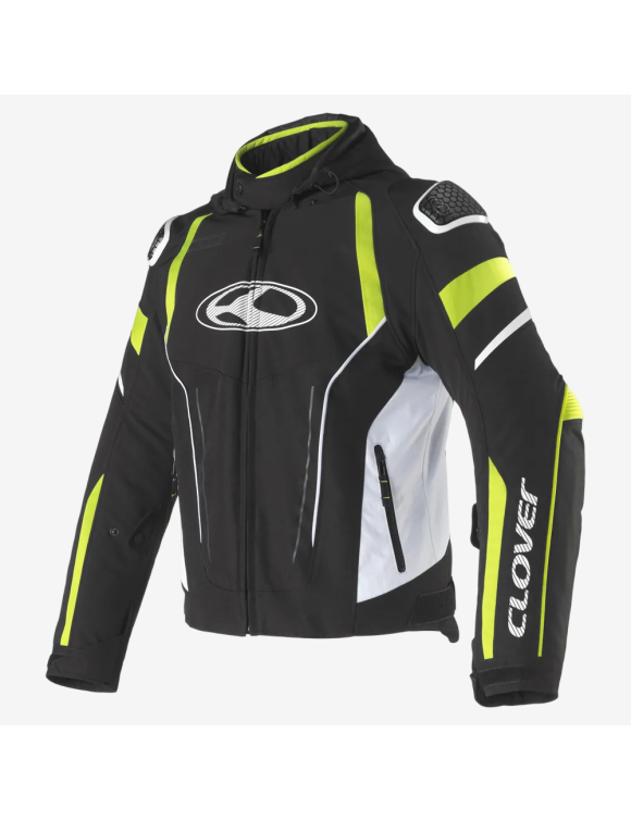 Giacca Moto da Uomo Sportiva Invernale Clover Rainblade-3 WP Black/Yellow 17005-N/G - 1