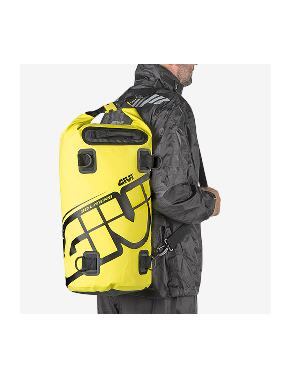 30L Roll Bag for Seat/Luggage Rack, Fluo Yellow - Givi EA114FL - 2