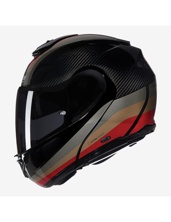 Nolan X-1005 Ultra Carbon Grand Tour 347 Glossy Black/Red Modular Motorcycle Helmet - 2