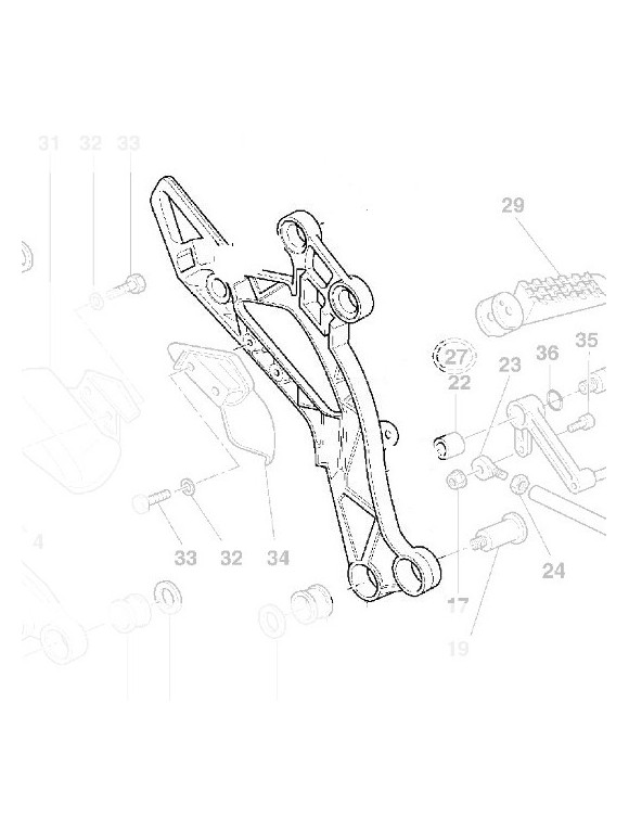 Supporto per Pedana Sinistra 82410231AB Ducati Monster 400-600-620-750-800-900-1000-S4 - 1