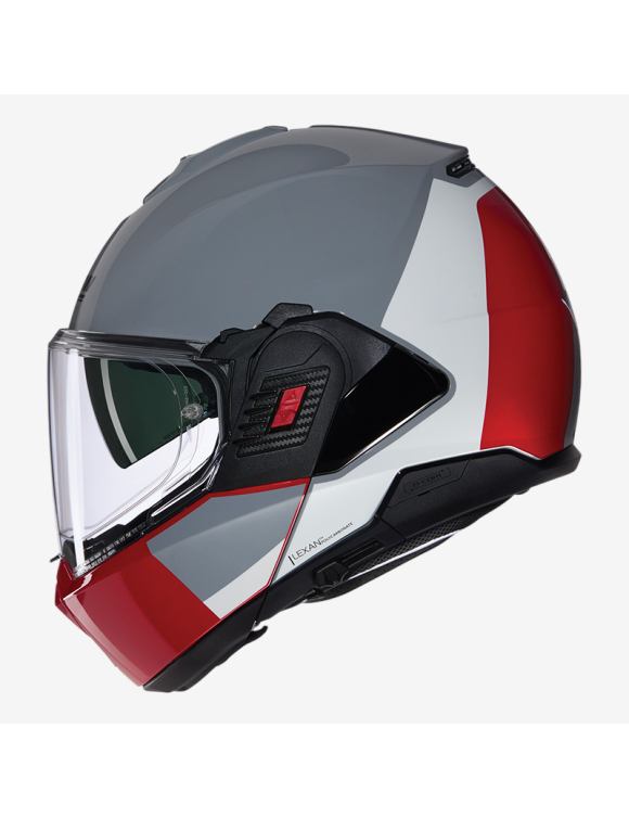 Nolan N120-1 Grafo 349 Grey/Red Glossy Modular Motorcycle Helmet N1F000817349