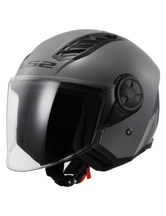 LS2 OF616 Airflow II Solid Glossy Grey Jet Motorcycle Helmet 366161006