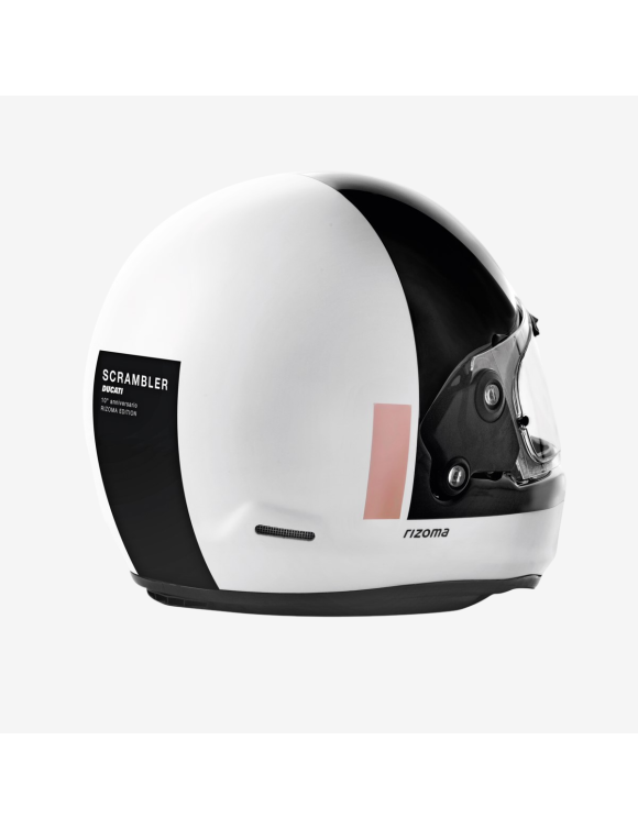 Casque Moto Intégral Original Ducati Scrambler Rizoma Blanc/Noir Brillant 98109560 - 4