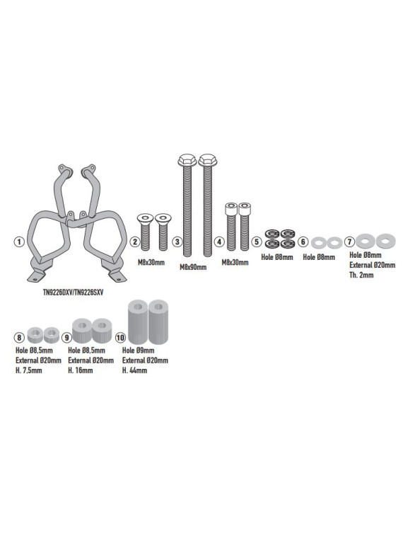 Defensa de motor tubular Givi TN9226 para CFMOTO 450 mt - 1 Defensa de motor tubular Givi TN9226 para CFMOTO 450 mt - 1