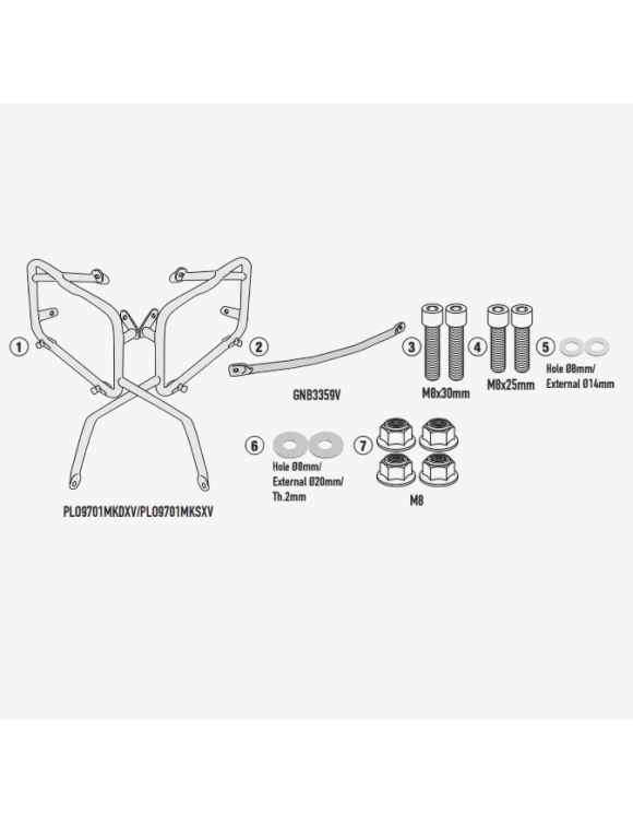 Kit Paire de Supports de Valises Givi PLO9701MK, Monokey, QJ MOTOR SRT 600 SX - 1 Kit Paire de Supports de Valises Givi PLO9701MK, Monokey, QJ MOTOR SRT 600 SX - 1
