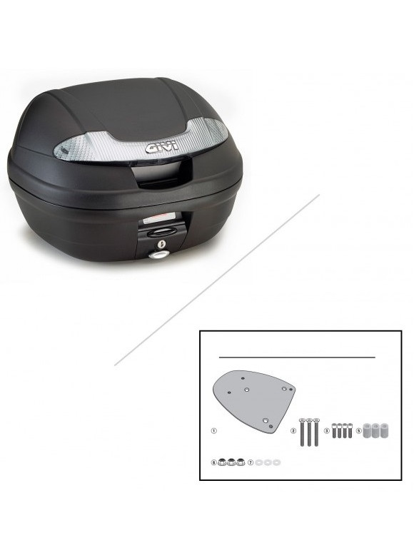 Kit completo 34L GIVI E340NT + RACK + MEDLEY/S/I-GET 125-150 - 1 Kit completo 34L GIVI E340NT + RACK + MEDLEY/S/I-GET 125-150 - 1