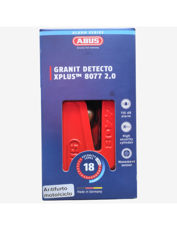 ABUS GRANIT™ Detecto XPlus 8077 2.0 Motorradschloss – Rot - 1