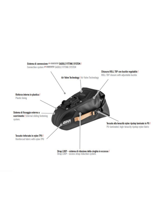 Bolsa de Sillín para Bicicletas Gravel y de Montaña, GATEWAY 6, Givi AD07B - 8