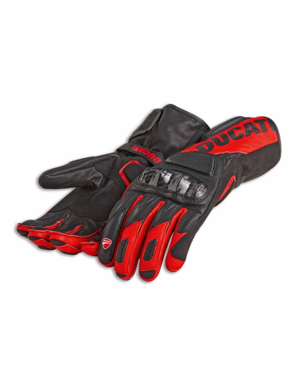 Original Ducati Performance C3 Schwarz/Rote Herren-Motorradhandschuhe 98107708 - 1