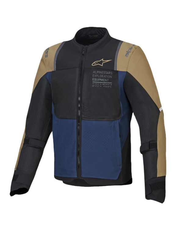 Giacca Moto da Uomo Touring Estiva Alpinestars ST-2 Air Black/Blue/Kakhi 32012257188 - 1