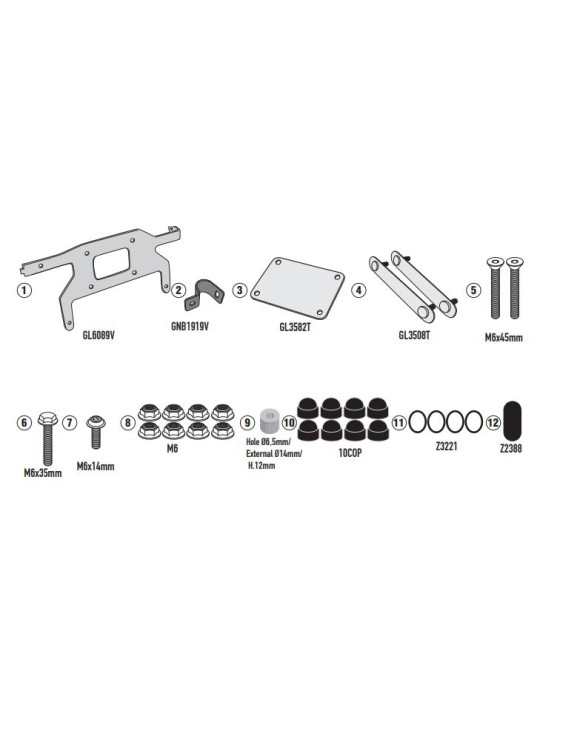 Kit de Fijación, Givi TL2145KIT para Yamaha Ténéré 700 - 3