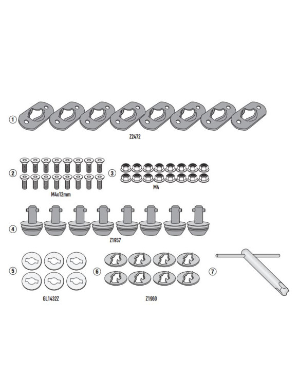 GIVI 07rkit conversione portavaligie rimozione rapida s1000 xr/nc750 x/Tracer 9 - 1 GIVI 07rkit conversione portavaligie rimozione rapida s1000 xr/nc750 x/Tracer 9 - 1