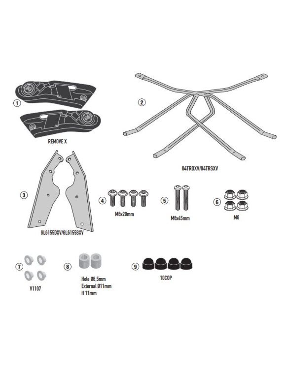 Kit Par de Soportes de Maletas Laterales de Liberación Rápida Givi TR2171 para YAMAHA Tracer 9 / Tracer 9 GT / Tracer 9 GT+ - 1