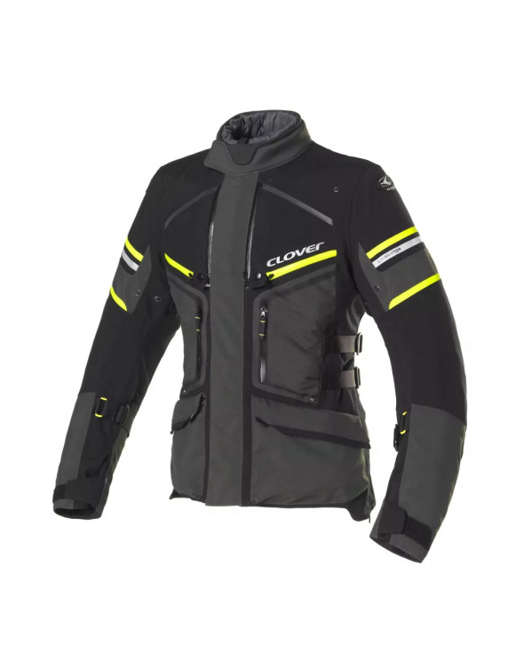 Clover Women's Winter Touring Motorcycle Jacket Laminator-2 WP Lady 1711-N/G - 1