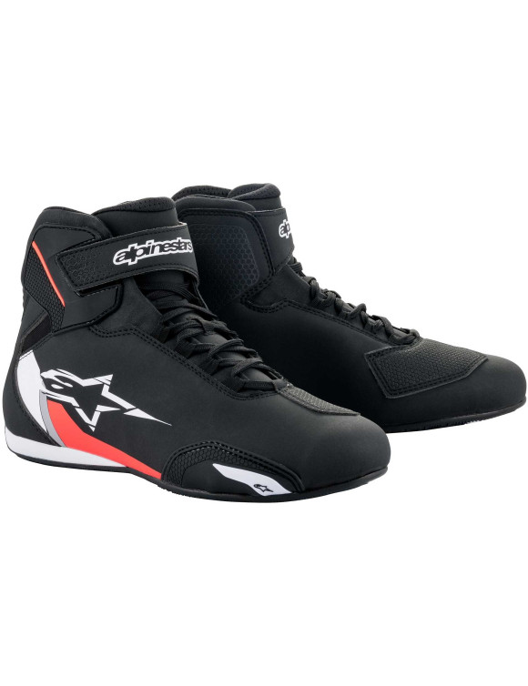 Scarpe Moto Alpinestars Sektor - Nero/Bianco/Rosso fluo 25155181231 - 1 Scarpe Moto Alpinestars Sektor - Nero/Bianco/Rosso fluo 25155181231 - 1