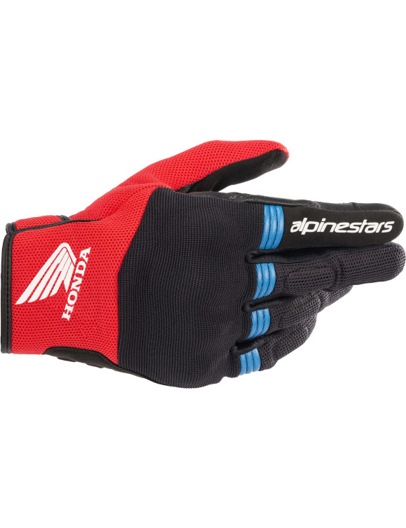 Alpinestars Copper Honda Motorradhandschuhe – Schwarz/Helles Rot/Blau 35683211317 - 1 Alpinestars Copper Honda Motorradhandschuhe – Schwarz/Helles Rot/Blau 35683211317 - 1